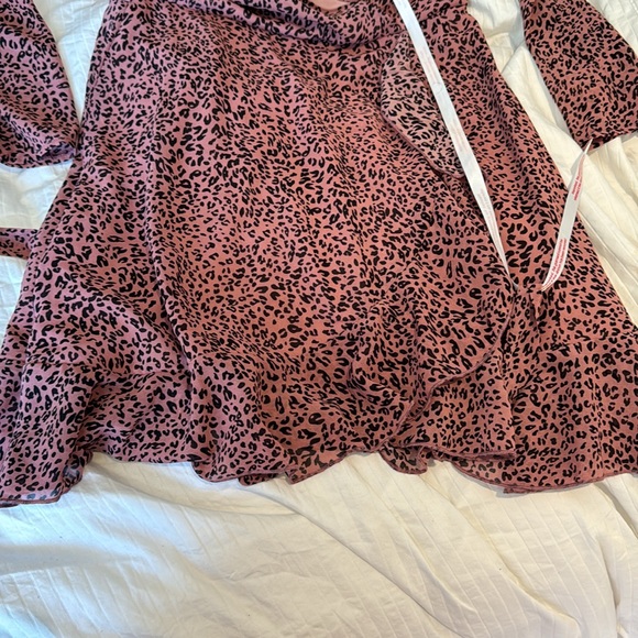 Pink Leopard Wrap Dress Missguided - Picture 5 of 5